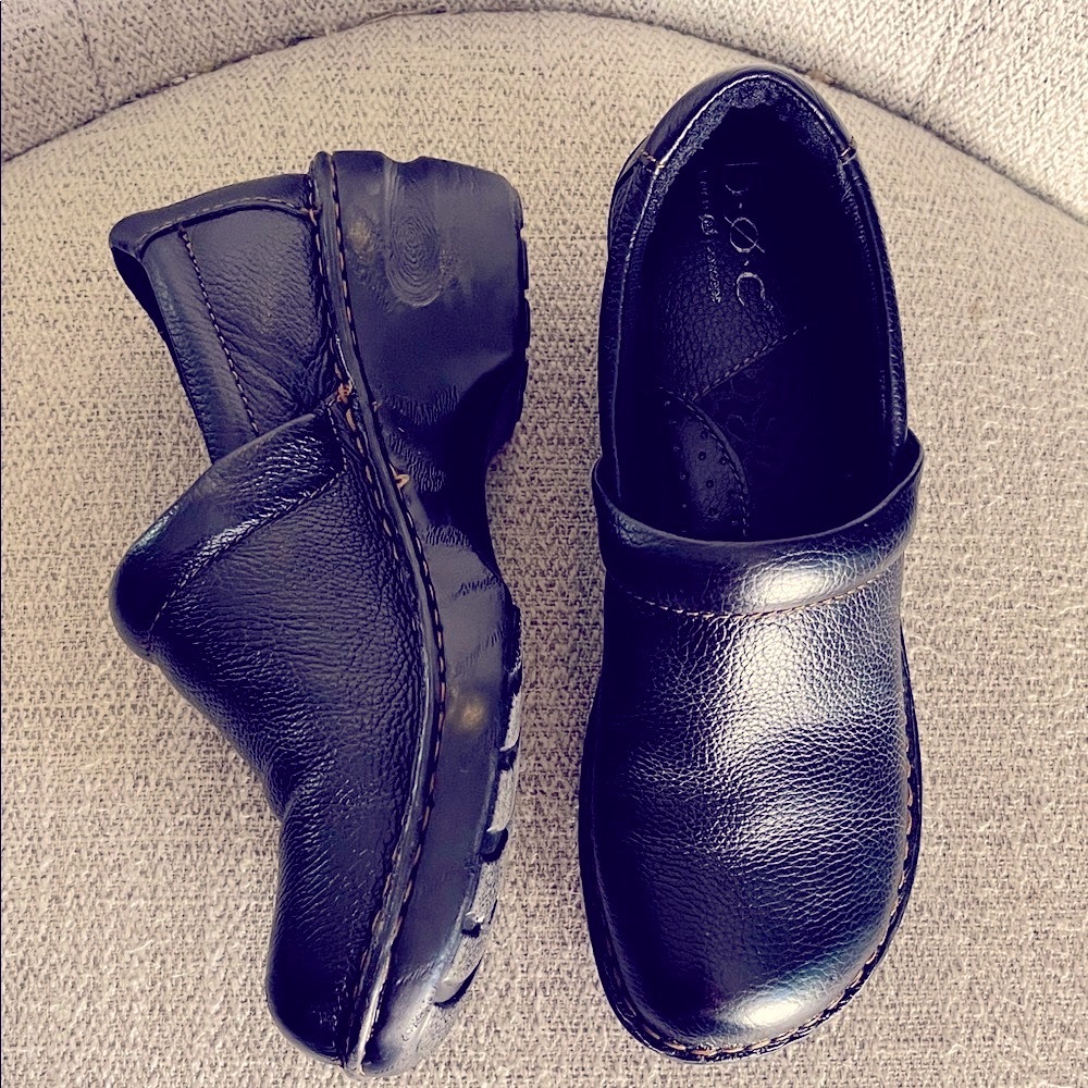 BOC Born concept NEW  Peggy slide on clog black leather size 8 eu39